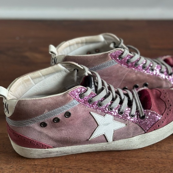 Golden Goose Pink High-Top Sneakers with Suede Finish - Picture 4 of 6